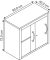 Schiebet&uuml;renschrank C 2000 Acurado 5722-00|S10354, abschlie&szlig;bar, 2 OH, lichtgrau, 80x72x40cm (BxHxT)